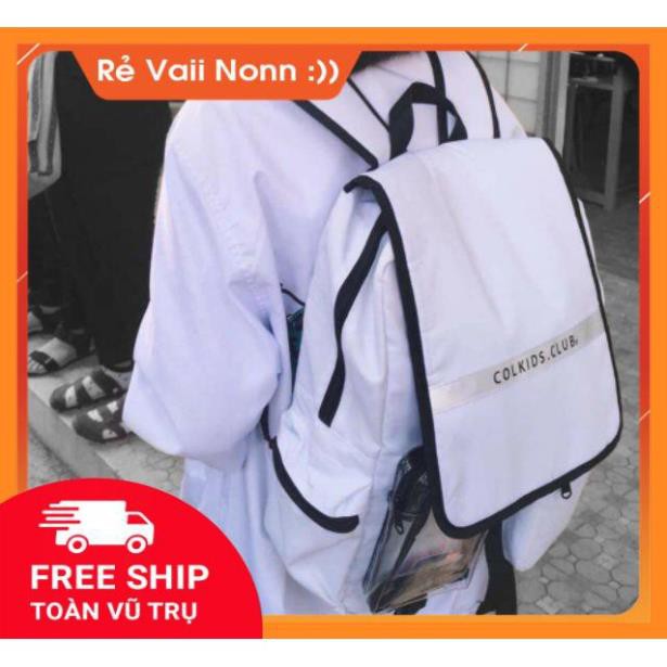 Balo colkids phản quang trắng Unisex full size