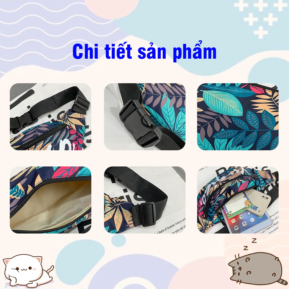 Túi Đeo Chéo Nam Nữ Unisex Túi Bao Tử Đeo Hông Vải Canvas Chống Nước Thời Trang Hot Nhất 2022
