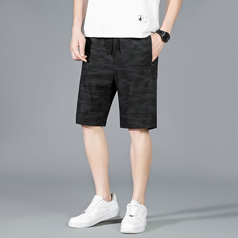 Quần Short Thể Thao Dáng Rộng Vải Lụa Lạnh Nhanh Khô Thời Trang Đi Biển Cho Nam