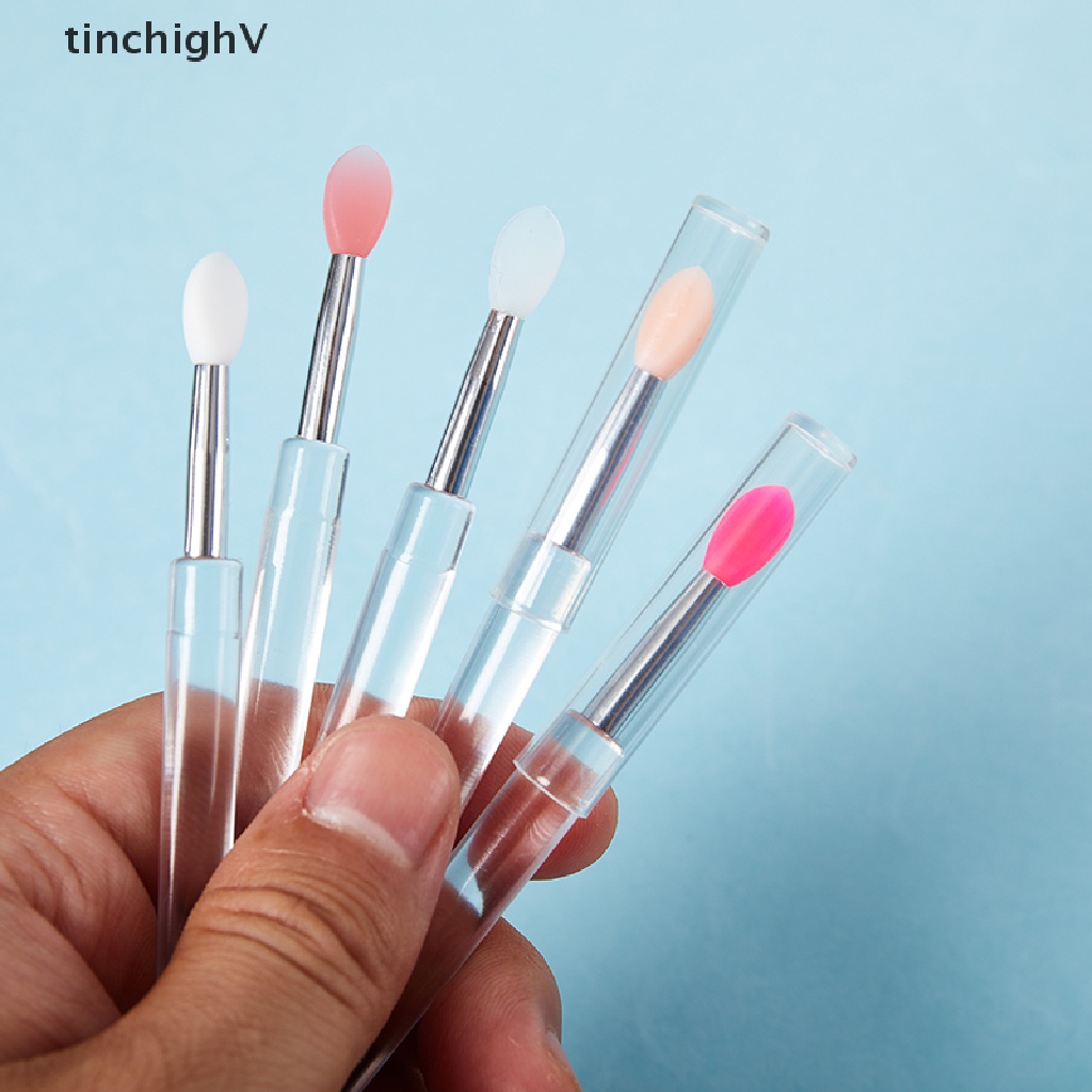 Set 2 Cọ Tô Son Môi Bằng Silicone Kèm Nắp Đậy Chống Bụi