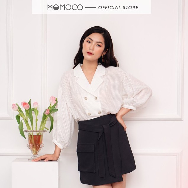 Chân Váy Nữ MOMOCO Vạt Lệch, Túi Ốp Thắt Đai M2564