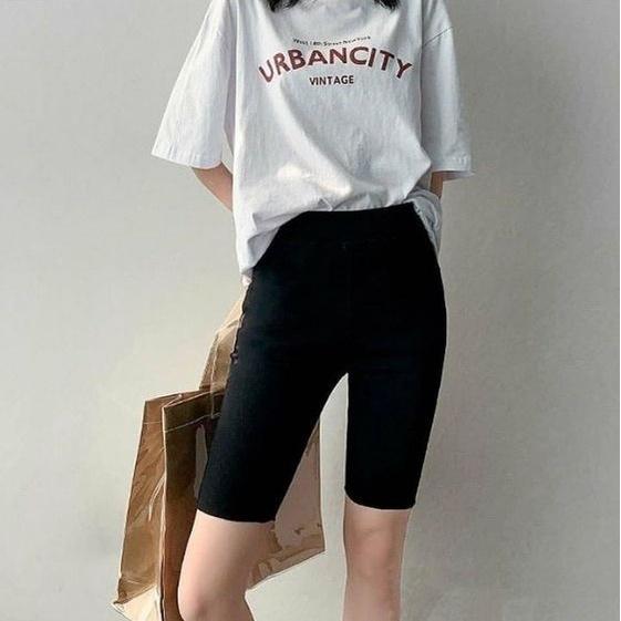 Quần Legging lửng nữ co dãn 4 chiều chất đẹp dày dặn, Quần Biker lửng cạp cao nâng mông tôn dáng - Yame Store