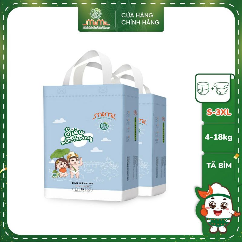 Tã/Bỉm Mễ Mễ dán/quần S68/M64/L58/XL54/XXL50/XXXL46
