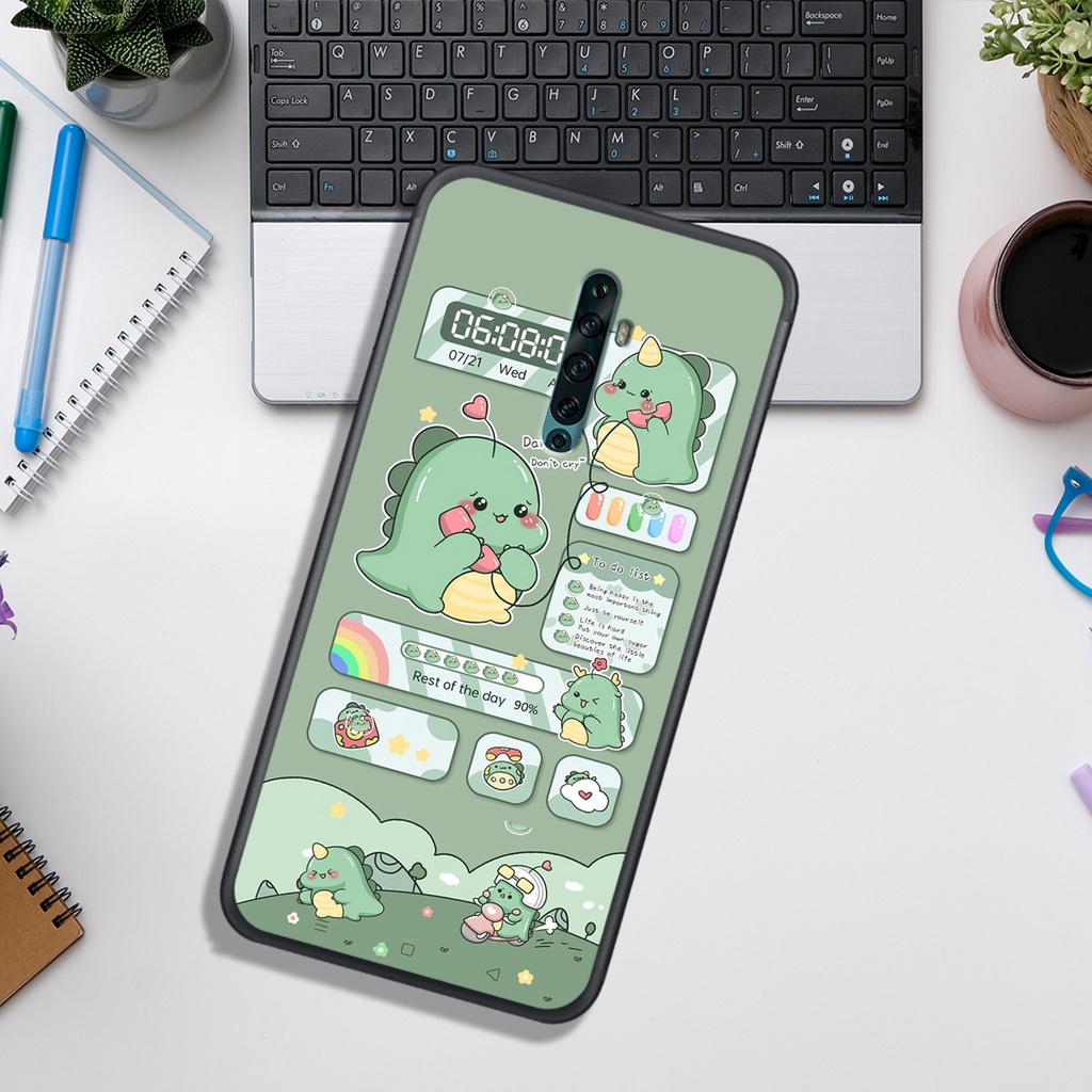 Ốp Lưng OPPO K3 - REALME X - RENO - RENO 2 - RENO 2F  , In Hình Khủng Long Đáng Yêu.