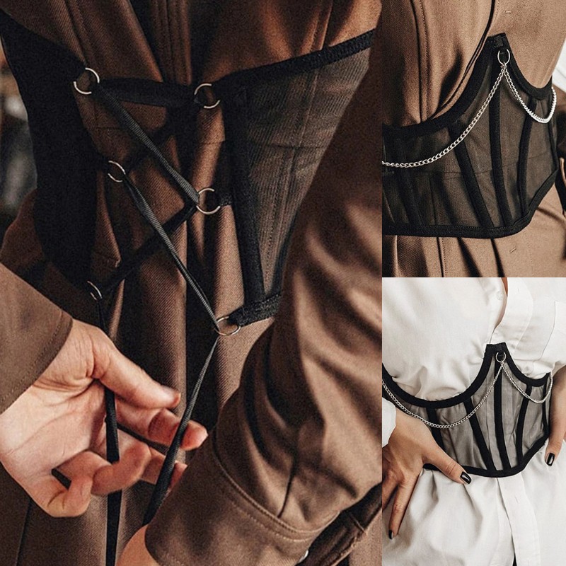 Đai Nịt Bụng Dạng Lưới Gắn Dây Kim Loại Gợi Cảm Cho Nữ | BigBuy360 - bigbuy360.vn