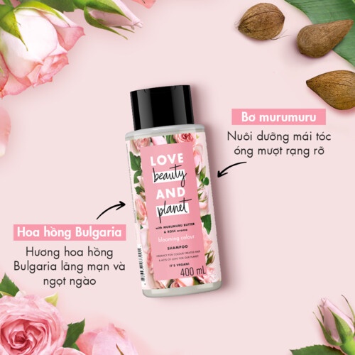 Dầu gội Thiên nhiên Love Beauty And Planet 400ml/chai:Vào nếp suôn mượt