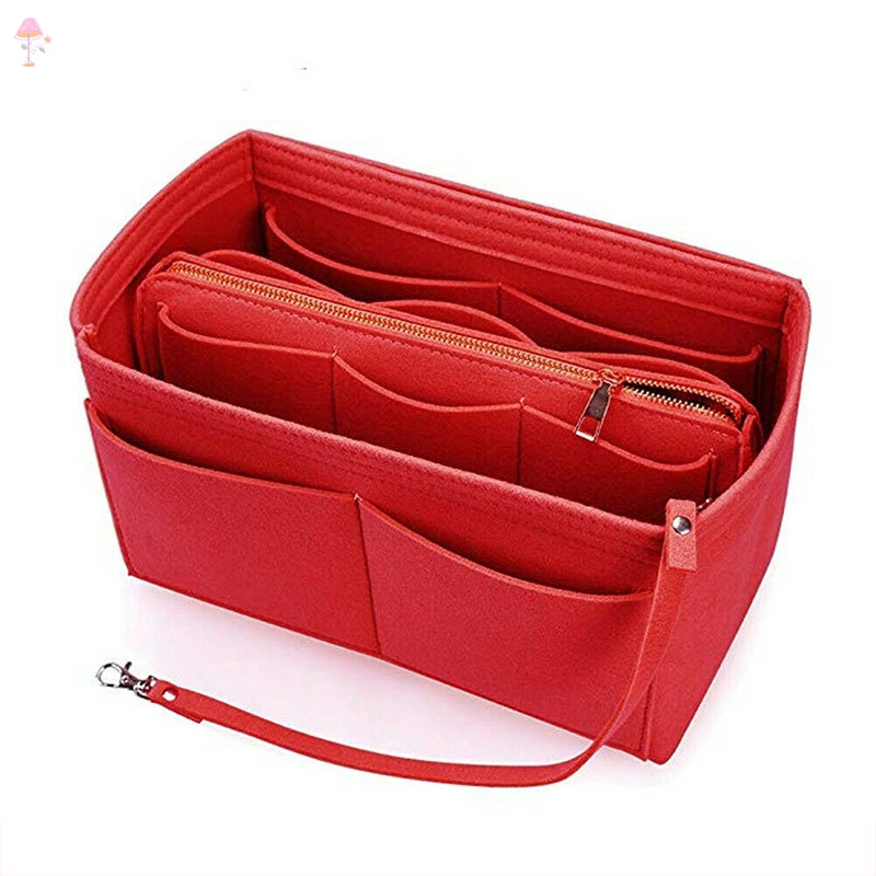 LL Felt Purse Insert Organizer Portable Cosmetic Bag Fit for Handbag Tote Various Bag @VN