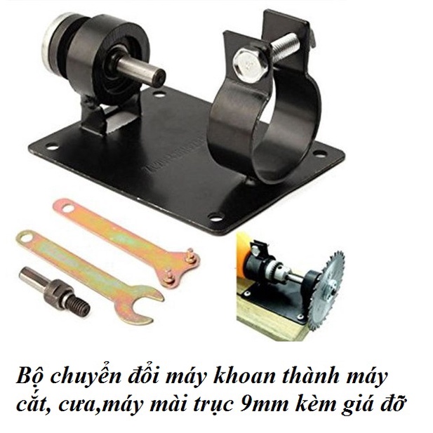 Đầu chuyển máy khoan thành máy cắt,cưa,mài kèm giá đỡ