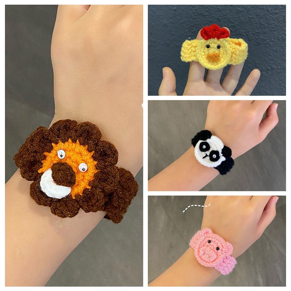 Vòng đeo tay đan len hình động vật đáng yêu sáng tạo thoải mái cho bé gái