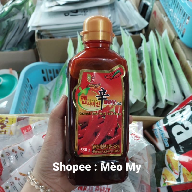 TINH DẦU ỚT 7 CẤP ĐỘ CAY, NƯỚC SỐT CAY CAPSAICIN 550GRAM NẤU MÌ CAY