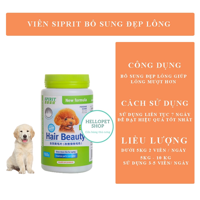 Viên SIPRIT bổ sung dinh dưỡng Canxi / Vitamin / Đẹp lông cho chó mèo
