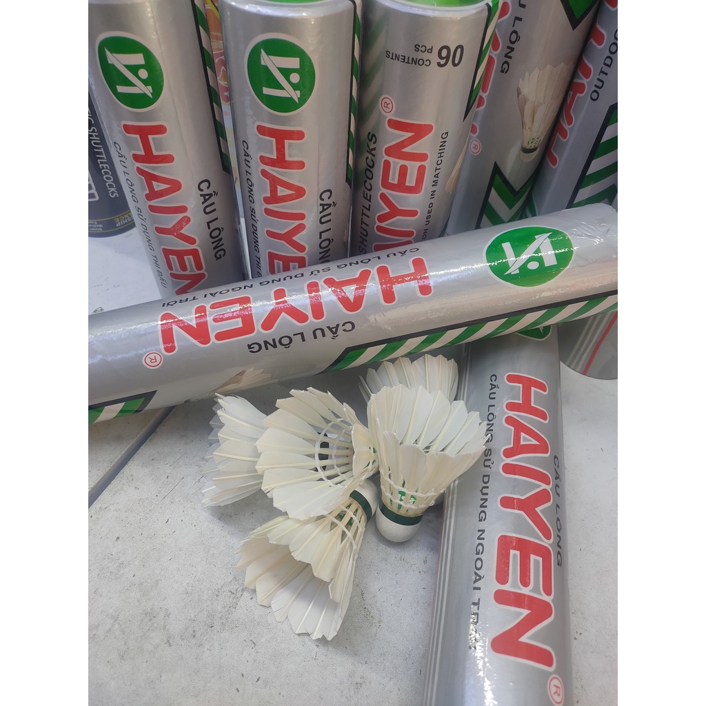 Quả cầu lông RẺ NHẤT THỊ TRƯỜNG Hải Yến Bạc chính hãng chất lượng, ống cầu 12 quả, 6 quả