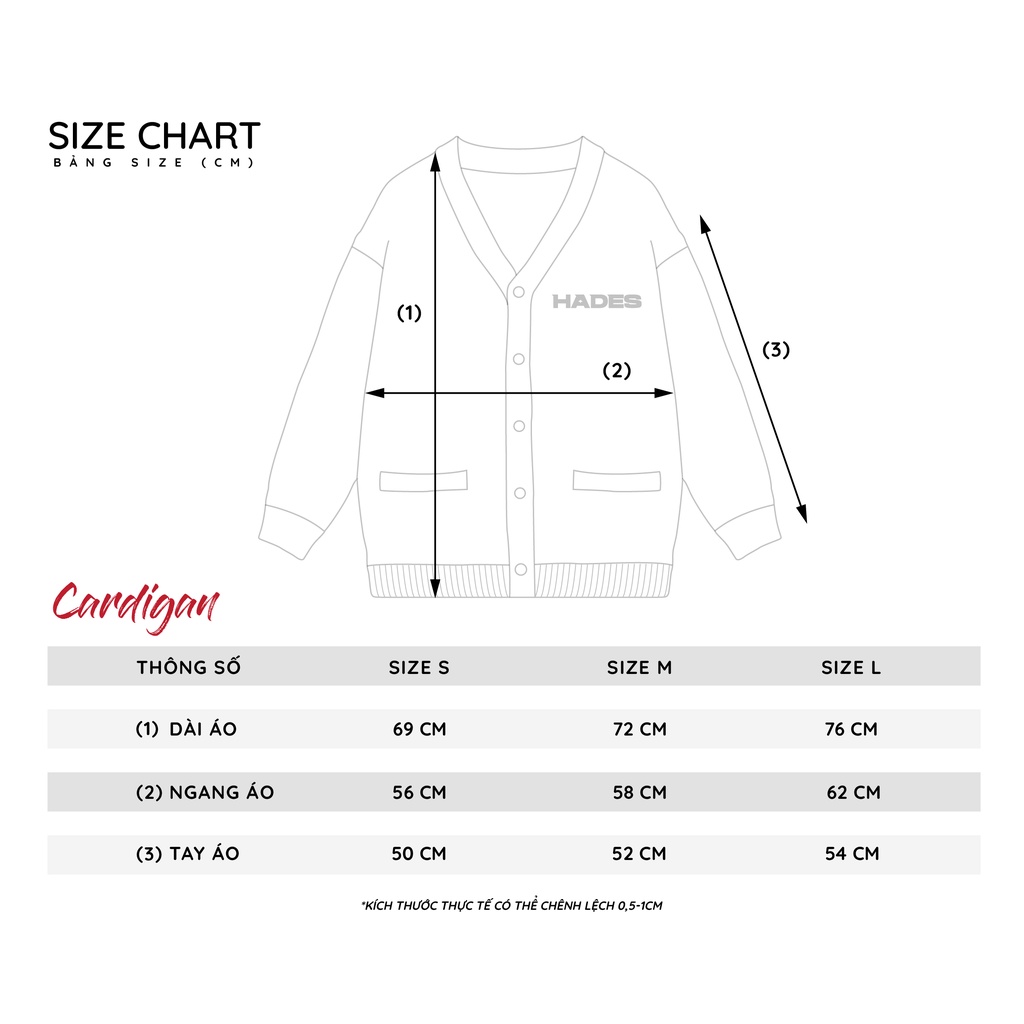 Áo Khoác Len Tay Dài RED VELVET Cardigan - HADES Brand Chính Hãng