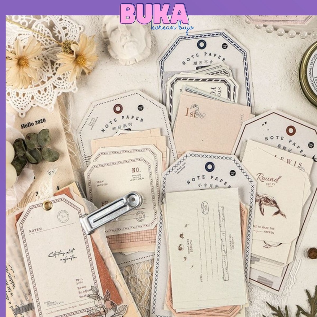 Giấy note thẻ Card Phong cách vintage Ghi Chú 4 Ngày Đáng Yêu Trang trí sổ tay bullet journal STKTH