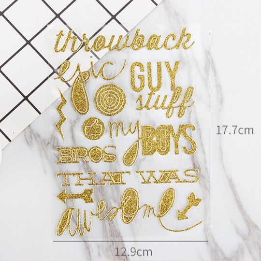 Sticker nhũ họa tiết chữ sang trọng (SN06)