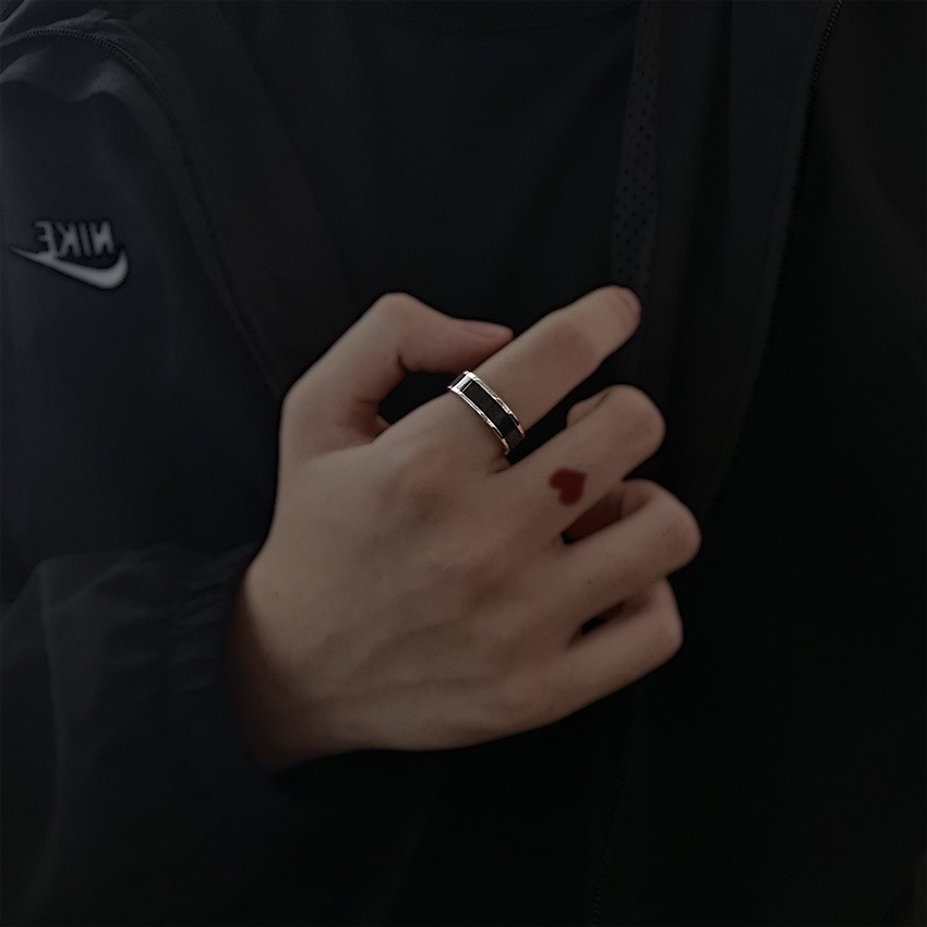 Nhẫn Nam Nữ Basic Row Ring Màu Bạc Đẹp Cao Cấp - Nhẫn Unisex Titan Không Gỉ - Row Ring - Maxshopdoc