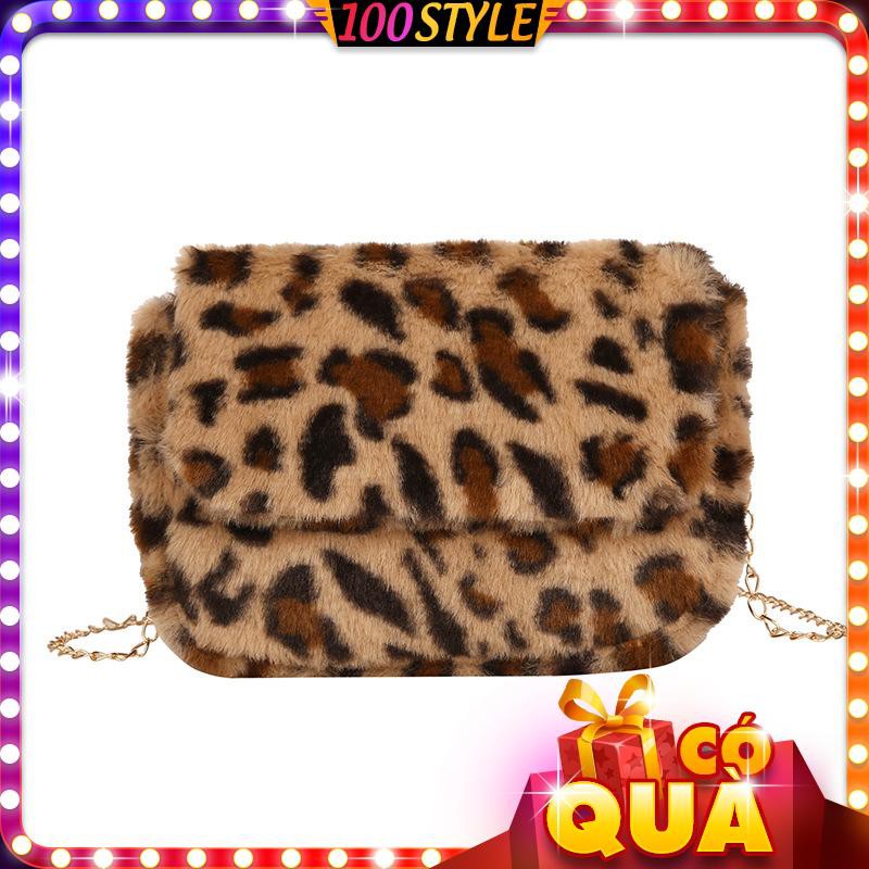 Túi Lông Đeo Chéo 2 Lớp Phối Dây Xích Korea Style