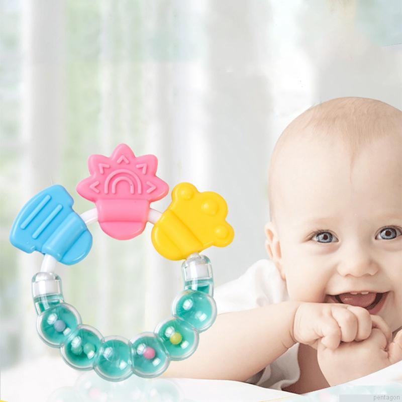Vòng đeo tay đồ chơi gặm nướu bằng silicone thiết kế hoạt hình an toàn đáng yêu dành cho trẻ em