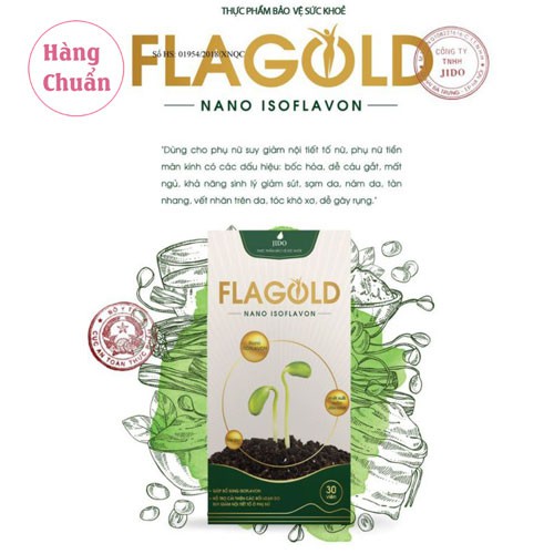 Hàng Chuẩn - 5 hộp Nano Mầm Đậu Nành FLAGOLD - Bổ sung nội tiết tố nữ tốt nhất - Thực Phẩm cho Sức Khỏe từ Viện Hàn Lâm