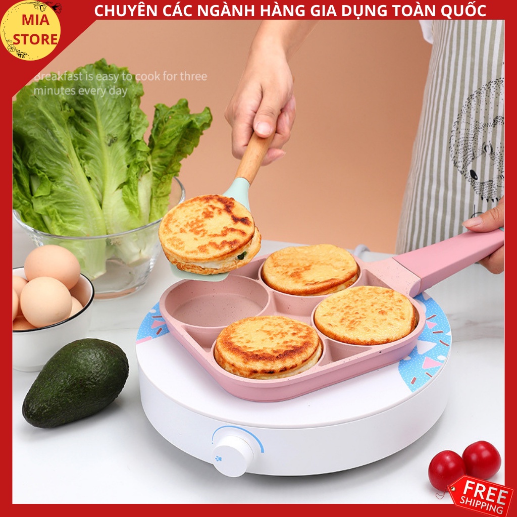 ❤️Chảo chiên chống dính chia 4 ô chảo đá chống dính chiên trứng/ thịt/ làm hamburger cao cấp❤️