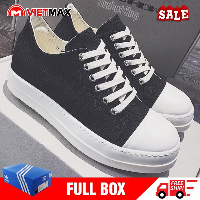 SALE Giày Thể Thao Rick Owen Đen Trắng Cổ Thấp Full Box (Kèm Hộp) | BigBuy360 - bigbuy360.vn