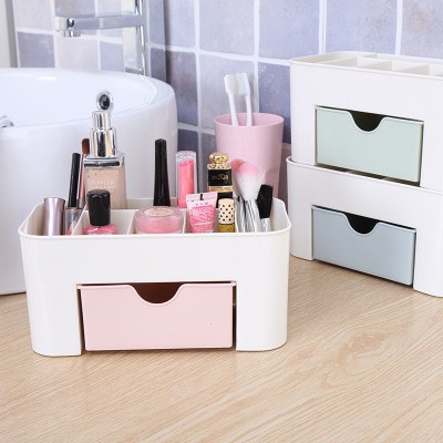 (HAshop) Hộp Bảo Quản Đa Năng 6 Ngăn 1 Ngăn Kéo Màu Pastel ️