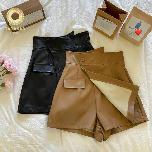 Chân Váy Da Ngắn Vạt Chéo, Quần Đùi Giả Váy Chữ A Lệch Vạt, Cạp Cao, Da Bóng Tôn Dáng Siêu HOT 2021-TADAKAD SHOP | BigBuy360 - bigbuy360.vn