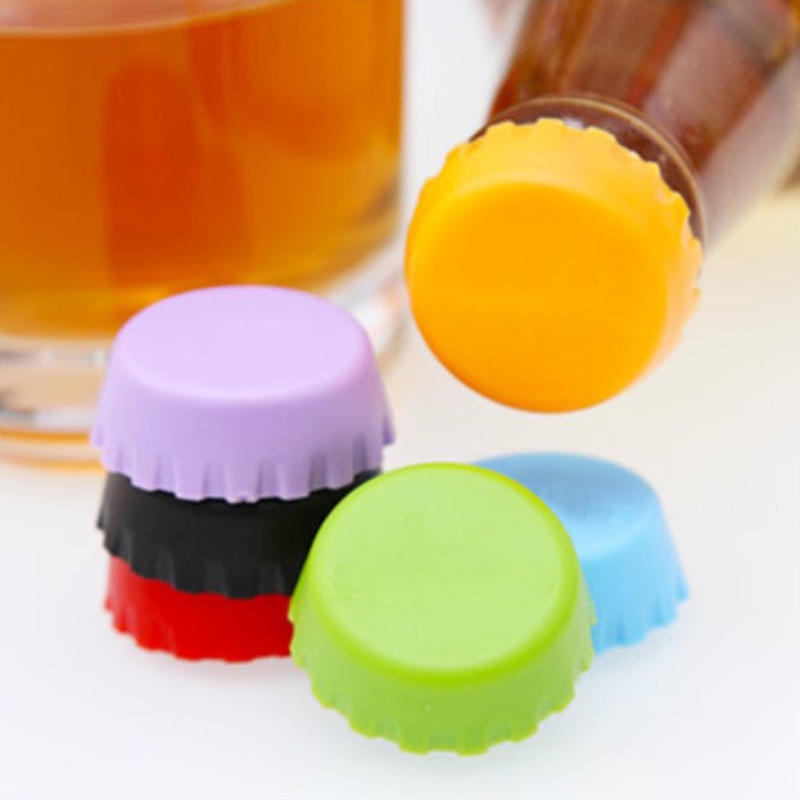 Set 6 Nắp Đậy Chai Lọ Bằng Silica Gel Thân Thiện Với Môi Trường Có Thể Tái Sử Dụng