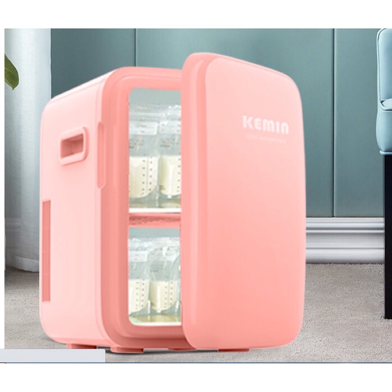 Tủ lạnh 10l bảo quản sữa mẹ, mỹ phẩm Kemin hồng