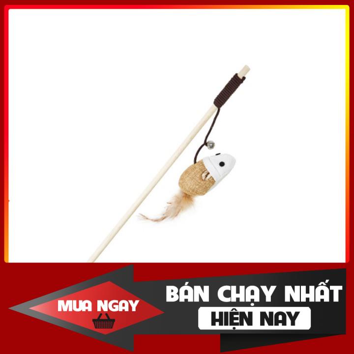 Đồ Chơi Cần Câu Cán Gỗ Nhồi Bông Cho Mèo Vờn Giá Rẻ