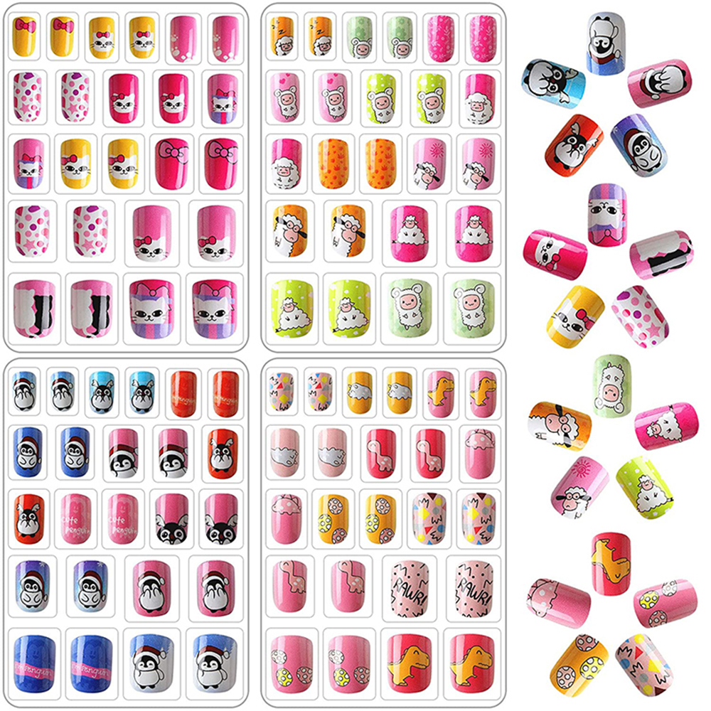 [Hàng mới về] Set 24 Móng Tay Giả Xinh Xắn Cho Bé Gái