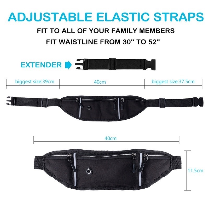 1 Túi Đeo Hông Đựng Điện Thoại Bằng Vải Oxford Nhẹ Thoáng Khí Chống Nước Thể Thao Cho Unisex