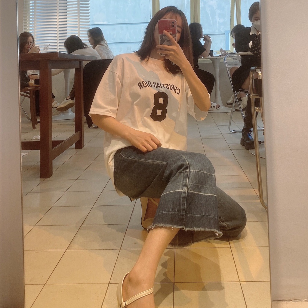 Áo Phông Unisex Hình Số 8 - Áo Thun Form Rộng chất vải Cotton Thoáng Mát, Mềm Mịn, Thấm Hút Mồ Hôi - Seolafashion