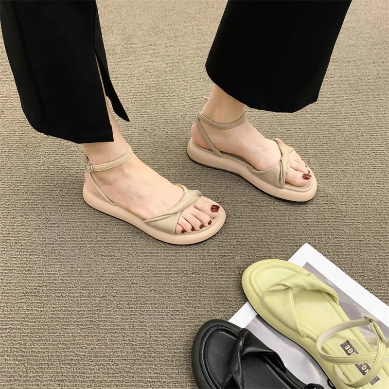 Xăng đan Nữ Đế Bệt Chống Trượt Thời Trang Mùa Hè Phong Cách Retro Size 35-40 3 Kiểu