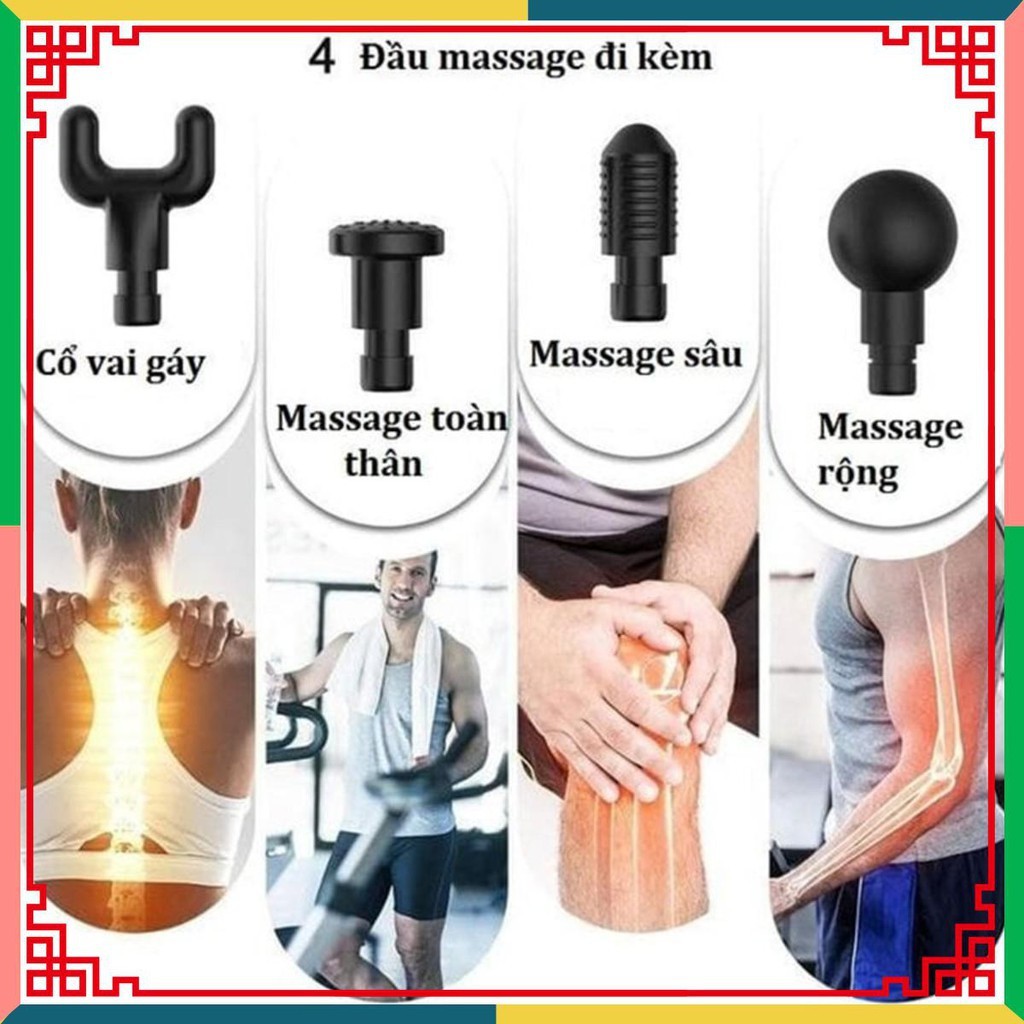 Máy massage cầm tay rung trị liệu đau nhức toàn thân như lưng cổ vai gáy chân tay pin sạc chính hãng Fascial Gun