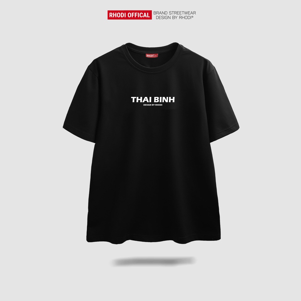 Áo thun local brand RHODI phông cổ tròn tay lỡ unisex nam nữ thế hệ genz Text Thái Bình