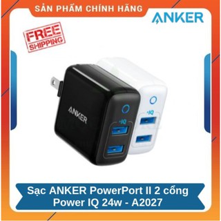 Cốc sạc ANKER PowerPort II 2 cổng IQ 24W - Hàng chính hãng - Shop Thienthansanga CD729