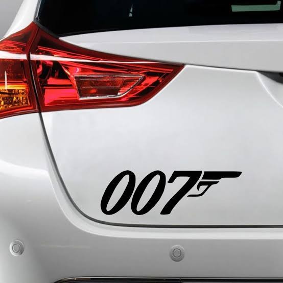 Miếng Dán Trang Trí Cửa Kính Xe Hơi 007 James Bond Độc Đáo