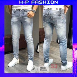 Quần jean nam trơn cao cấp Hpfashion, Quần bò nam trơn vải jean co giãn mềm mịn, form cực chuẩn - QJNTCS53