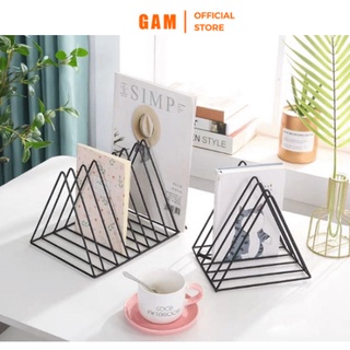 Kệ sách để bàn, giá kẹp sách tam giác, decor trang trí - GM47