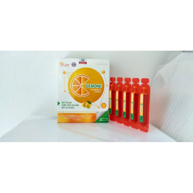 C - Lemon H/20 ống. Chiết xuất keo ong, bột tỏi đen, lá cỏ mực giúp tăng đề kháng, bồi bổ cơ thể.