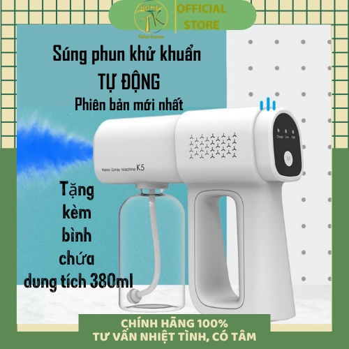 Súng Phun Khử Khuẩn Cầm Tay Nano Tia UV K5 - Súng Xịt Khuẩn phiên bản mới nhất bảo hành 1 đổi 1