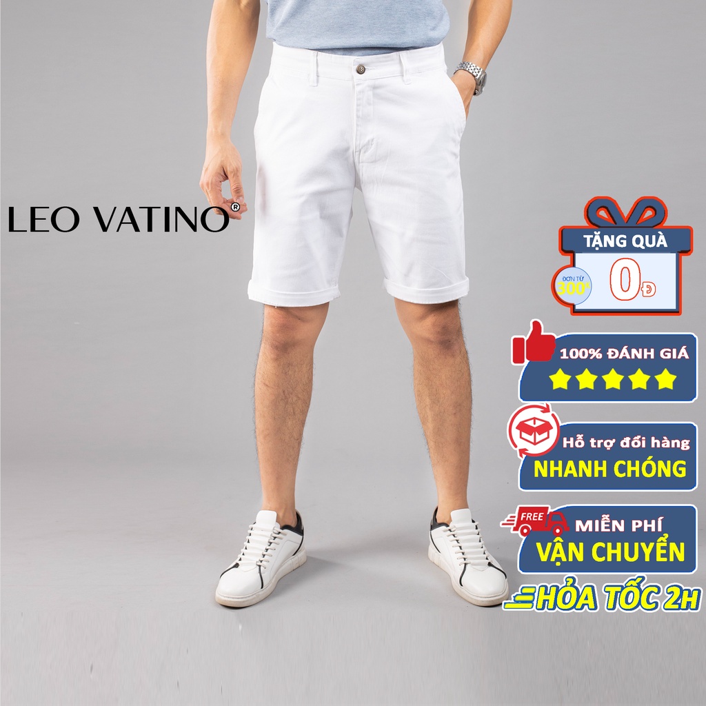 Quần short nam Galvin chất cotton kaki co giãn phối cạp màu form đẹp QSGV24 - Leo Vatino