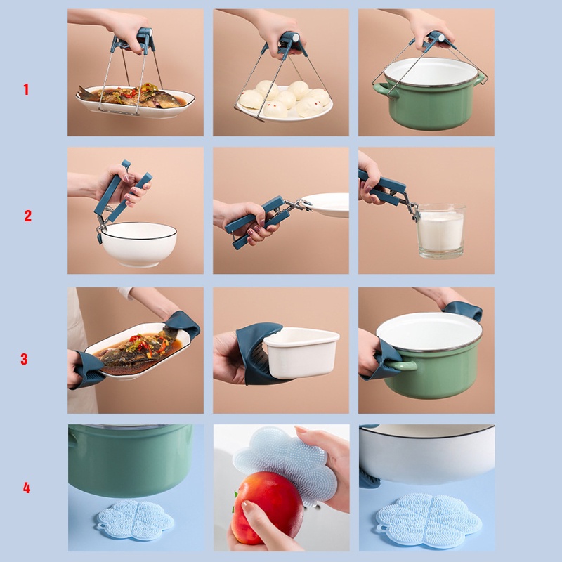 Bộ Dụng cụ bắt bếp 6 MÓN chống nóng , lấy đồ tiện lợi khi nấu ăn