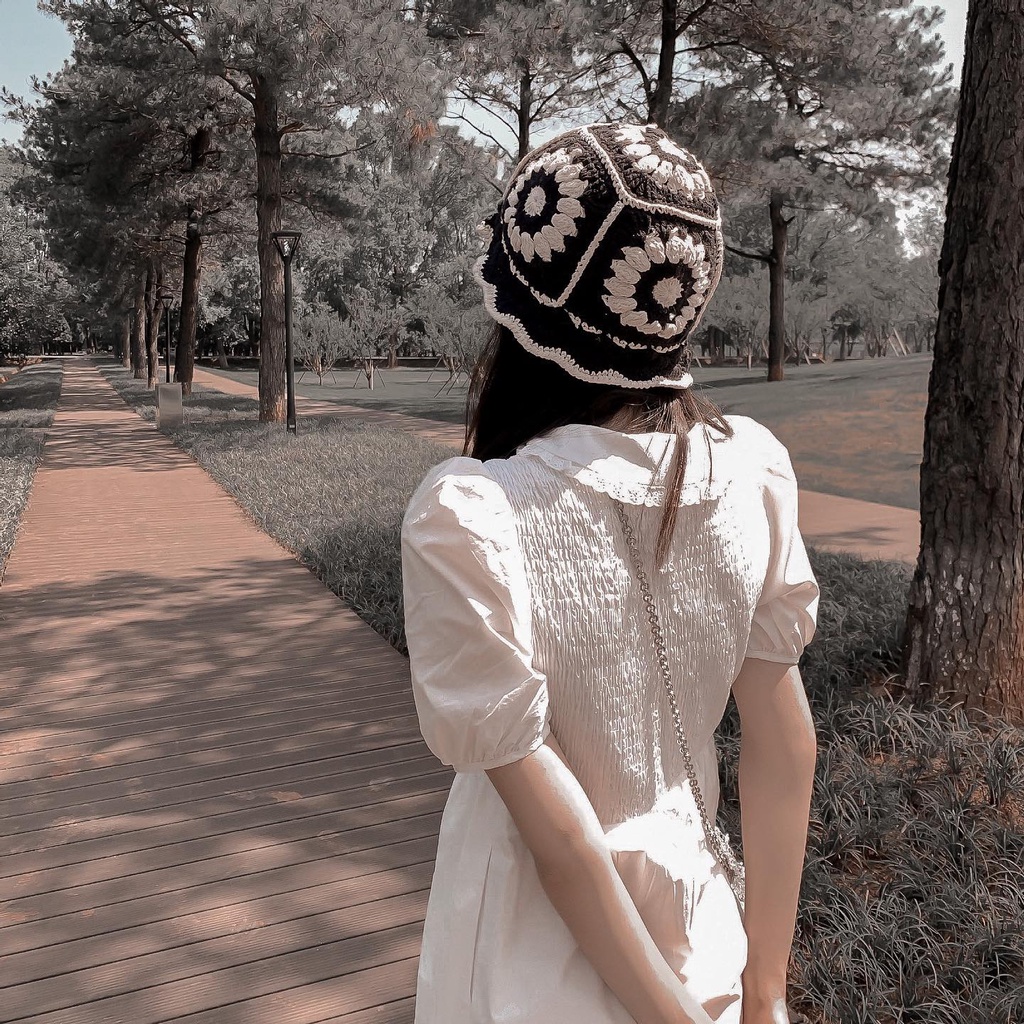 Mũ đan hoa nữ tính leuleu.accesorize