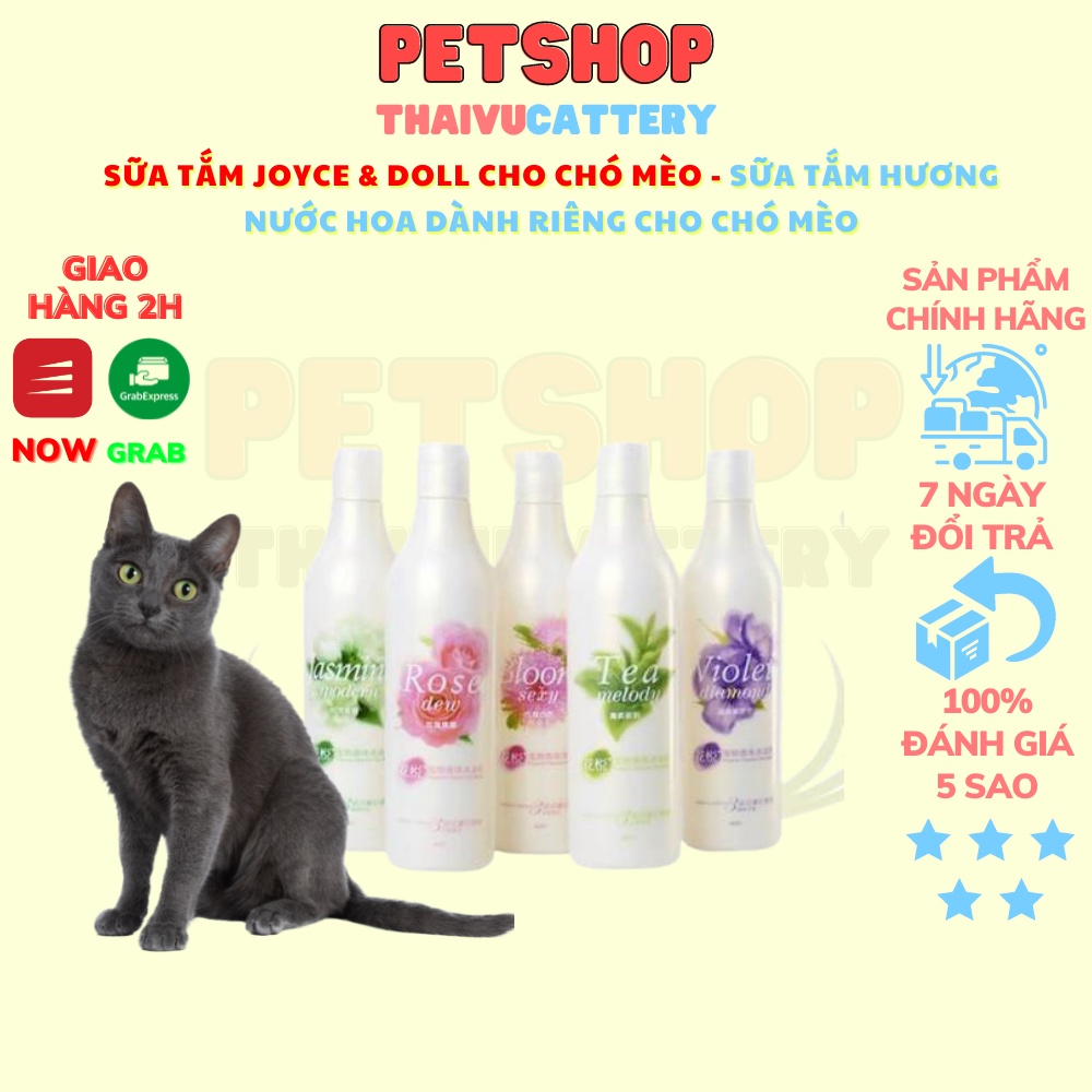 Sữa tắm joyce & doll cho chó mèo - Sữa tắm hương nước hoa dành riêng cho chó mèo Chai 100ml - 500ml