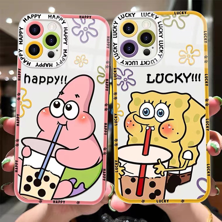 Ốp Điện Thoại TPU Dẻo Trong Suốt Họa Tiết Hoạt Hình Spongebob Cho Iphone 13 12 11 Pro Max 12 13 Mini Xr Xs Max X 6 6S 7 8Plus