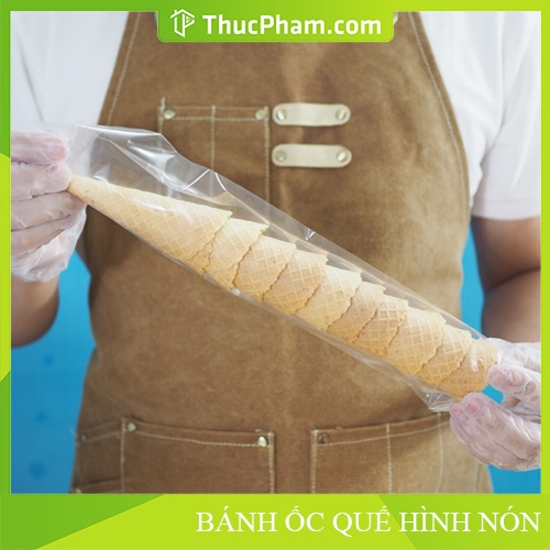 Bánh ốc quế thơm giòn đủ loại ăn kèm kem