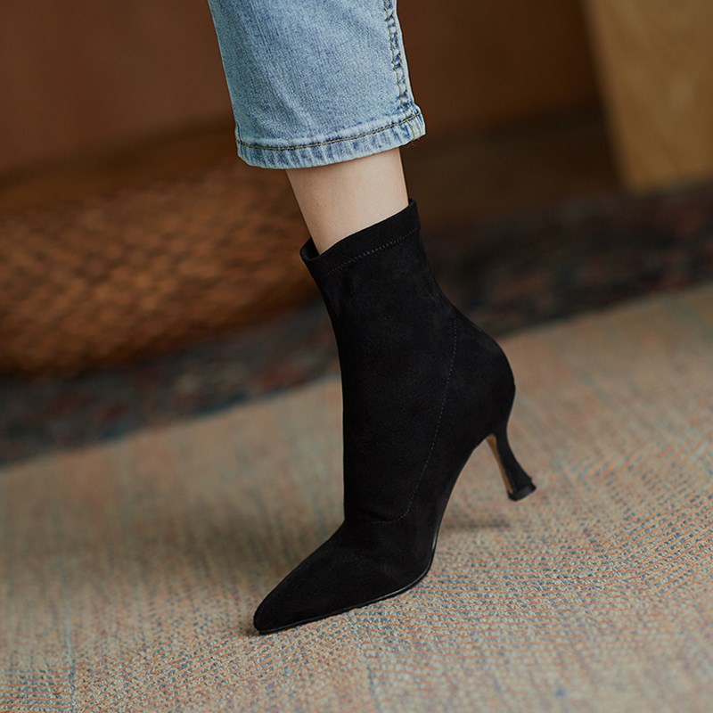 Giày bốt boots nữ da lộn đẹp phong cách Hàn Quốc đi làm đi học đi tiệc đi chơi xu hướng 2021