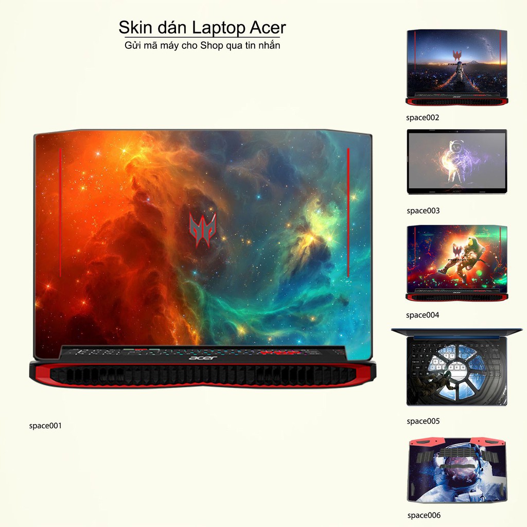 Skin dán Laptop Acer in hình không gian (inbox mã máy cho Shop)